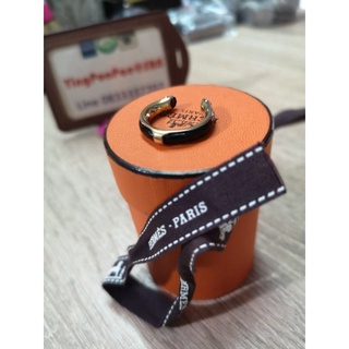 Hermes​ ring.แหวนทองประดับหนัง