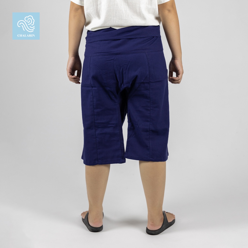 สีกรมท่า (ผ้าฝ้ายฟอกนุ่มเชียงใหม่) กางเกงเล กางเกงสะดอ กางเกงขาก๋วย ขาสั้น - รูปที่ 3