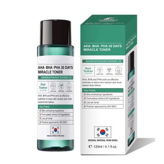 โทนเนอร์​ รักษาสิว​ หน้าใส AHA BHA PHA 30 Days Miracle Toner 120ml Serum Blackheads Remover Acne Treatment