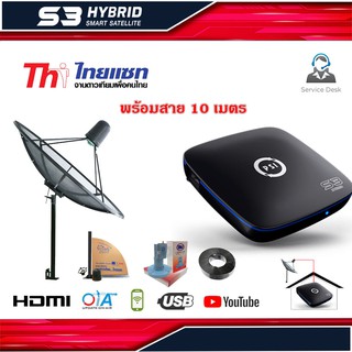ชุดจานดาวเทียม THAISAT 1.5m. C-BAND + PSI S3 HD พร้อมสาย RG6…