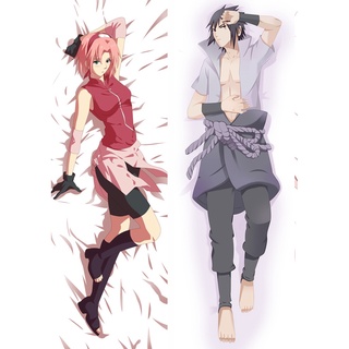 ปลอกหมอน ผ้ากํามะหยี่ ลายอนิเมะนารูโตะ Dakimakura Haruno Sakura Uchiha Sasuke ขนาด 50X150 ซม. สําหรับตกแต่งบ้าน