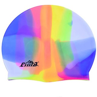 Poca Swim Cap หมวกว่ายน้ำซิลิโคน Rainbow ลายกราฟฟิก รุ่นCima-Rainbow