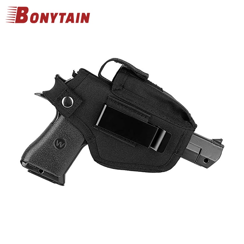 Universal Tactical Gun Holster with Bullet Clip Pouches Concealed Carry Holsters Belt Clip IWB OWB for All Size Airsoft