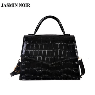 Jasmin NOIR กระเป๋าถือ กระเป๋าสะพายข้าง ลายหนังจระเข้ เรียบง่าย สําหรับผู้หญิง