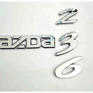 2004-2009 Mazda  2 3 6 Emblem Letters Logo Badge Symbol Sign Trunk Rear โลโก้อักษรมาสด้า ฟ้อนตรง ตัวใหญ่