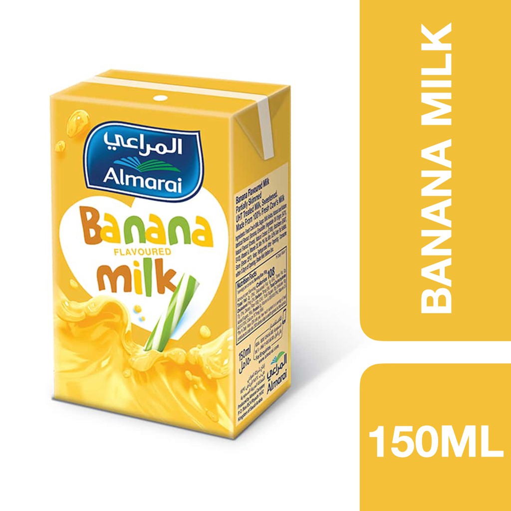 Almarai Njoom UHT Milk Banana Flavoured 150ml ++ อัลมาไร นจูม นมยูเอชที รสกล้วย ขนาด 150ml