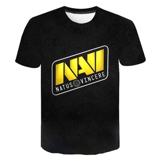 เสื้อยืดคอกลม✳♕◎Natus Vincere T-Shirt Navi Esports Team 3D Print Streetwear Game Csgo Dota2 Men Fashion