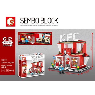 Sembo Block 601018 : ร้านไก่ทอด   จำนวนตัวต่อ 282 ชิ้น