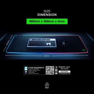 EGA TYPE MP3 แผ่นรองเมาส์ Mouse PAD พร้อมไฟ RGB EFFECT ไซส์ใหญ่ ใช้งานง่าย ลื่นไหลไม่มีสะดุด ของแท้รับประกัน 2 ปี