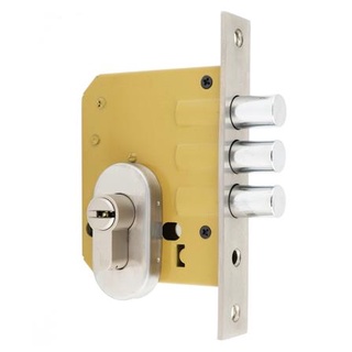 FREE HOME ตลับกุญแจ MORTISE MUL-T-LOCK 4M สีทอง/สเตนเลส มือบิดประตู กลอนประตู มือจับกลอนประตู