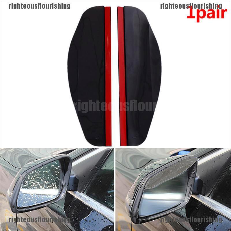 1 Pair Black Car Rearview Mirror Rain Water Rainproof Eyebrow Cover ...