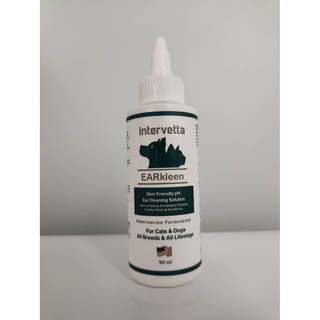 EARkleen ขนาด 90 ml (Exp.02/2026) น้ำยาทำความสะอาดหู สำหรับสุนัขและแมว สูตรฆ่าเชื้อ ช่วยลดกลิ่น ไม่ระคายเคือง