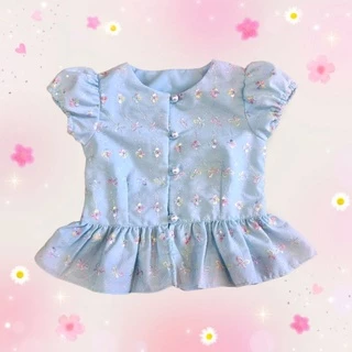 🌷เสื้อลูกไม้ไอเลต คอกลมแขนตุ๊กตา ~ AI Jung Clothes ชุดไทยเด็ก เสื้อผ้าเด็ก