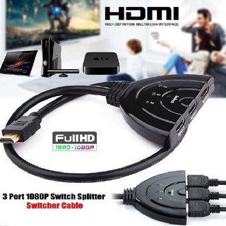 HDMI Switch, 3 Port HDMI Switch 3x1 Switch Splitter พร้อมสายผมเปียรองรับ Full HD 1080 3D จุดเครื่องเล่น