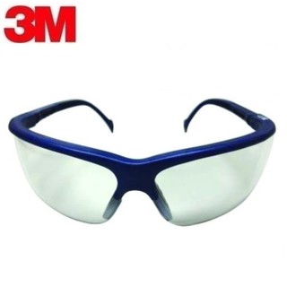 3M TH-302 แว่นตานิรภัยเลนส์ IN/OUT กรอบแว่นสีฟ้า เคลือบสารป้องกันเกิดฝ้า Safety Eyewear