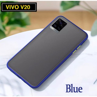 รุ่นใหม่ Case Vivo V20 เคสวีโว่ เคสกันกระแทก ปุ่มสีผิวด้าน ขอบนิ่มหลังแข็ง VIVO V20 [ ส่งจากไทย ]