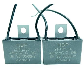 Capacitor CBB61 1.2uf 1.5 uf1.8uf 2uf 2.5uf 3uf 3.5 uf 4 uf 5 uf/ 450V รุ่นมีสายไฟ HBP คาปาซิสเตอร์ แค๊ป
