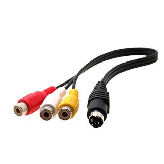 ใหม่ สายเคเบิ้ลอะแดปเตอร์วิดีโอ 4 Pin S-video male to 3 RCA Female