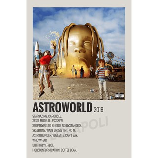 โปสเตอร์ ลายปกอัลบั้ม Astroworld ศิลปิน Travis Scott