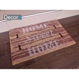 พรมเช็ดเท้าใยมะพร้าว ลาย home sweet home ขนาดสินค้า 60 * 40 ซม. ผลิตจากวัสดุคุณภาพดี ทนแดด ทนฝน ทำความสะอาดง่าย