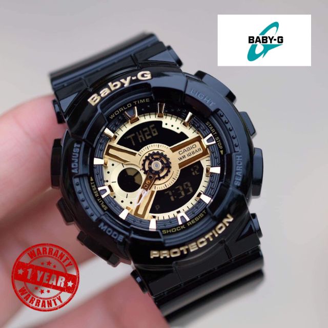 Pak นาฬิกา Casio Baby-G BA-110-1A black goldดำทอง