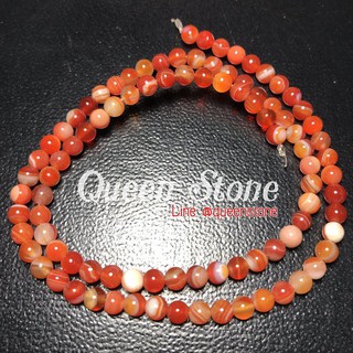 ORANGE AGATE อาเกตส้ม 4 มิล *ขายส่ง* หินนำโชค หินมงคล หินสี หินเส้นยาว