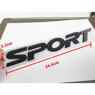 ป้ายตัวอักษรแบบแยก SPORT พลาสติกสีดำขนาด 24.5x3.2cm มีเทปกาวสองหน้าด้านหลัง