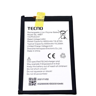 แบตเตอรี่ ของแท้ศูนย์  สำหรับรุ่น Tecno (BL-48BT) รับประกัน 3 เดือน แบตTecno POP5 พร้อมส่งครับ สินค้าของแท้ศูนย์