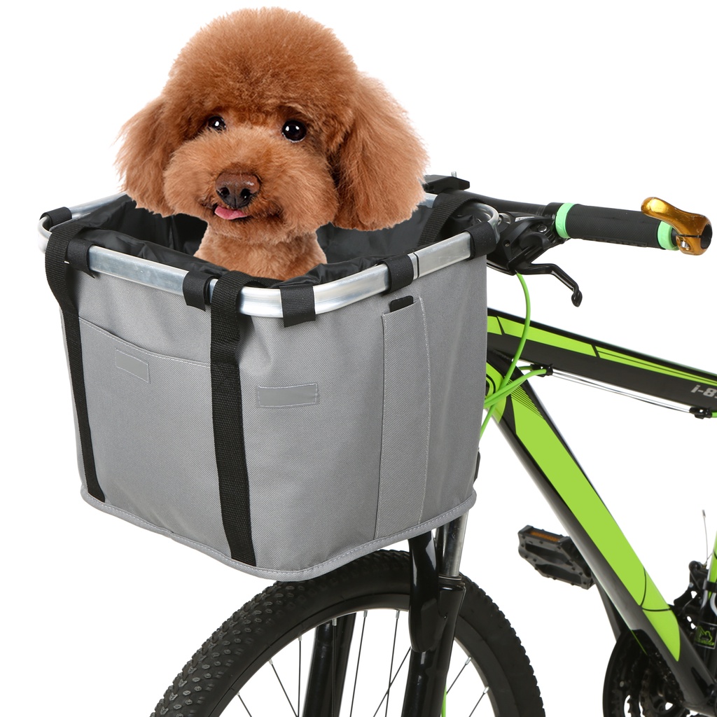 PAF Collapsible Bike Basket Flower Printed Small Pet Cat Dog Carrier ...