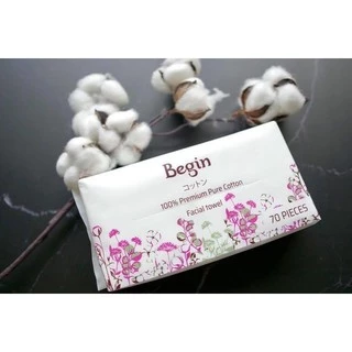 Begin facial towel กระดาษเช็ดหน้า หนา ทำจากฝ้ายบริสุทธิ์ 100% มีความเหนียวและนุ่มเป็นพิเศษ