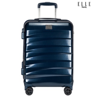 ELLE Travel RipCurl Collection. 100% Polycarbonate PC, Carry On, Luggage, Aluminum Trolley, 360 wheels, USB Charging