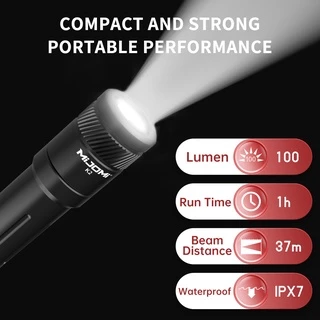 Mijomi K2 มินิพวงกุญแจไฟฉาย 100Lumens Samsung LED AAA แบตเตอรี่ IPX7 กันน้ําแบบพกพาไฟฉาย LED น้ําหนักเบา Key Light ดีสําหรับ EDC, เดินป่า, Camping Christmas gift