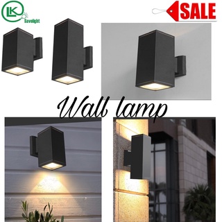 โคมไฟกิ่ง **แถมหลอดLEDฟรี** ไฟติดกำแพง กันน้ำ wall lamp ติดผนังขั้วE27 ทรงเหลี่ยม ส่องด้านเดียว และสองด้านใช้ภายนอก