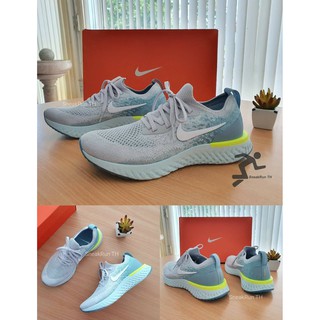 Nike Epic React Flyknit 2 สีเทาฟ้าพื้นฟ้า Size : 24 CM.