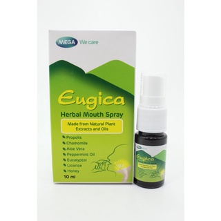 ยูจิก้า เฮอร์บอล เม้าท์ สเปรย์ แก้ไอ แก้เจ็บคอ 10มล./ MEGA EUGICA HERBAL MOUTH SPRAY WITH PROPOLIS 10 ML