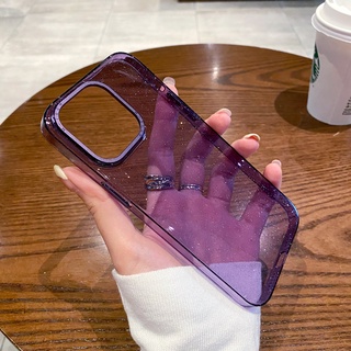 เคสโทรศัพท์มือถืออะคริลิค PC และอะคริลิคใส แบบบางพิเศษ สีม่วงเข้ม สําหรับ IPhone 14 Pro Max 14 Pro 14 Plus 14