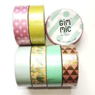 🔥SALE🔥 gimmic washi tape เทป น่ารัก 15 mm × 5 m