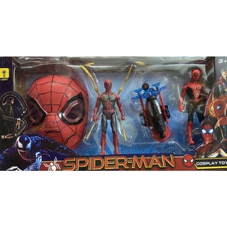 เซตสไปร์เดอร์แมน Spider-Man มีหน้ากากมีไฟ โมเดลหุ่น ข้อมือยิงกระสุนยาง ขนาด 51x26 cm