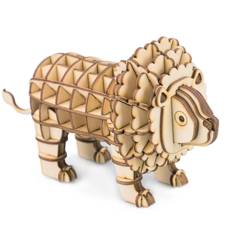 จิ๊กซอว์ไม้ สิงโต Rolife Modern 3D Wooden Puzzle Wild Animals TG205