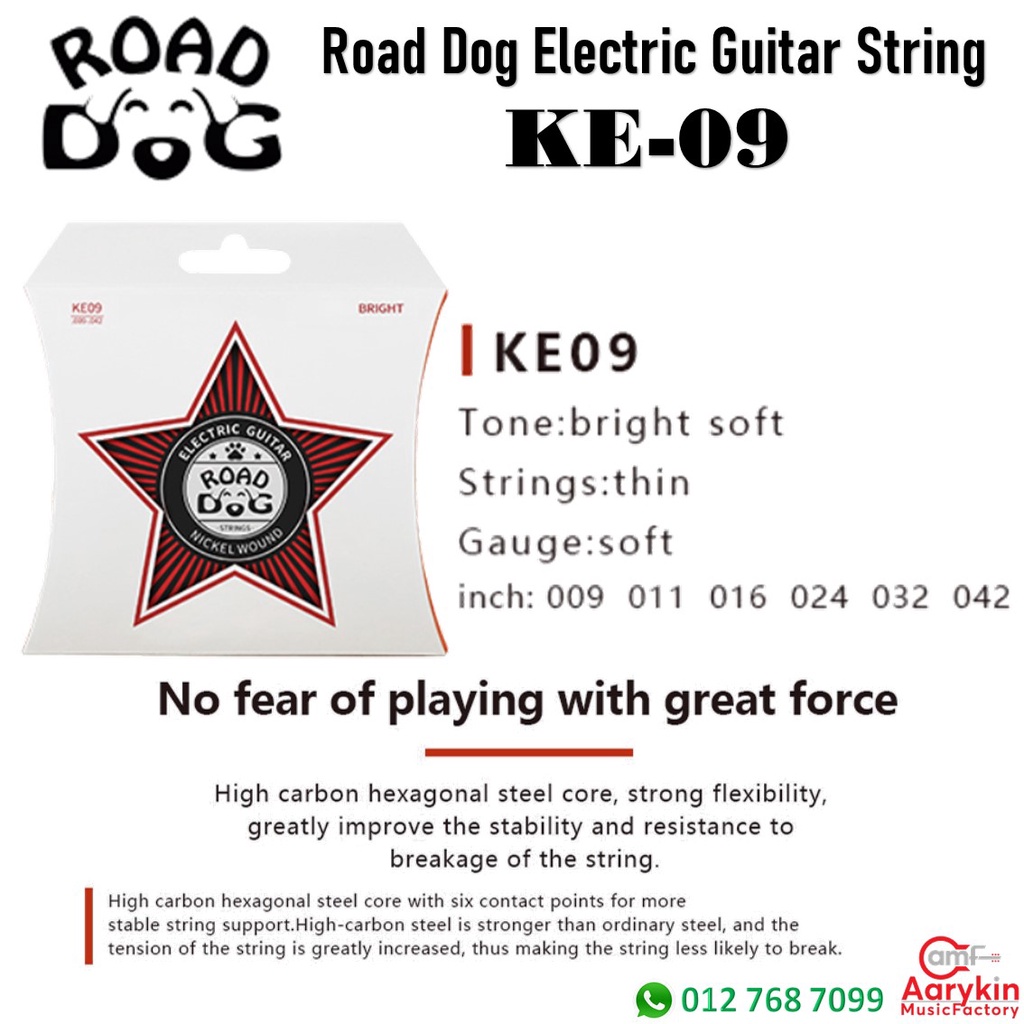 สายกีตาร์ไฟฟ้า Road Dog Hi-Performing - KE09 (Scale9)