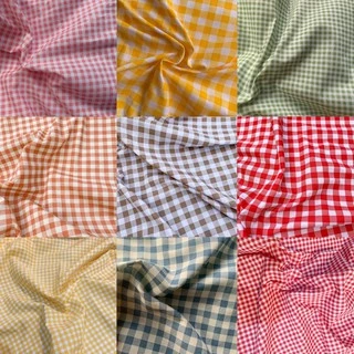 ♡พร้อมส่ง♡ผ้าลายตารางสก็อต Gingham มินิมอล คุมโทนสไตล์เกาหลี พร็อพถ่ายรูป ปูโต๊ะ ปิคนิค*ไม่เย็บขอบ[แบ่งขาย 0.5m+]