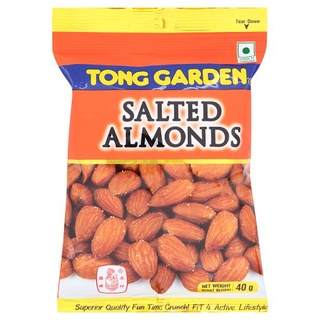 ราคาพิเศษ!! ทองการ์เด้น อัลมอนด์ อบเกลือ 40กรัม Tong Garden Salted Almonds 40g