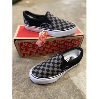 🛒😈Vans slip on (ตารางเทาดำ/ยางยืดสีดำ/)🛍มีขนาด 36-45