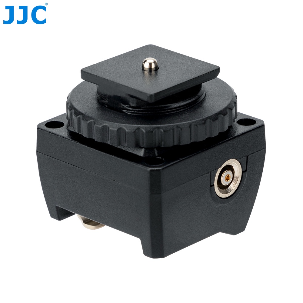 JJC JSC-8 อะแดปเตอร์ รองเท้าร้อน Hot Shoe ของกล้องอเนกประสงค์พร้อมพอร์ตเชื่อมต่อซิงค์ 3.5 มม. และ PC สำหรับกล้องที่ไม่มีขั้วต่อ Strobe ภายนอกไปยังแฟลชซิงโครทริกเกอร์, แสงขาวดำนอกกล้อง, ระบบ Strobe ของสตูดิโอ
