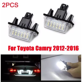 2PCS ไฟส่องป้าย ทะเบียน 18 LED สำหรับ Toyota Camry 2012-2016,Yaris 14-ปัจจุบัน Altis 14-19