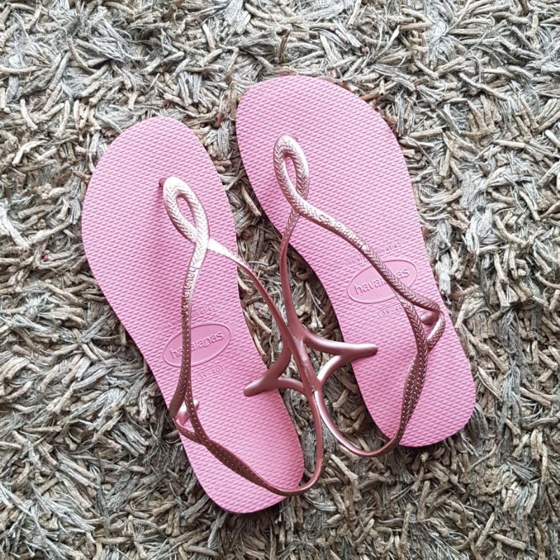 Havaianas รองเท้าแตะรัดส้นสีชมพู แท้100%