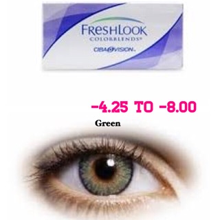 SHOP120 ลด120฿ Freshlook Colorblends สีGreen สายตา-4.25 ถึง -8.00