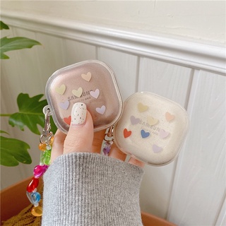 เคสหูฟัง TPU แบบใส กันกระแทก ลายหัวใจ หลากสี สําหรับ Samsung Galaxy Buds2 Pro