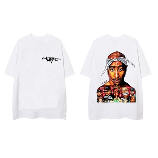 2PAC วัฒนธรรมการออกแบบ TUPAC เสื้อยืดผ้าฝ้ายแฟชั่นวินเทจที่ได้รับแรงบันดาลใจจากแฟชั่นสําหรับเสื e|[