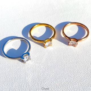 Ella 14k ring. (แหวนงานชุบ 14k (สแตนเลส) สวย ทน เงา โดนน้ำ โดนน้ำหอมได้สบายๆเลยค่ะ เพชร CZ)